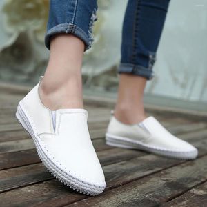 Casual Schoenen Vrouwen Set Voeten Leer Wit Herfst 2024 Studenten Koreaanse Leisure All-Match Erwten Zachte Bodem loafers