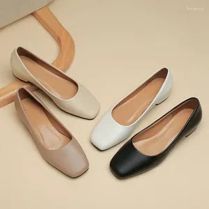 Casual schoenen dames single 2024 lente Koreaanse stijl vierkant teen plat slip-on
