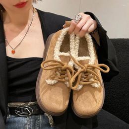 Zapatos informales para mujer, botas de nieve ligeras de felpa gruesas, cálidas, impermeables y antideslizantes, de algodón con suela gruesa, 2024