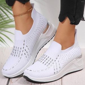 Zapatos casuales de zapatillas de deporte de cuña gruesas para mujeres