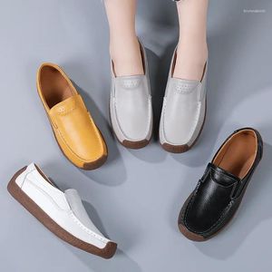 Chaussures décontractées Walk's Walking Green Leisure Loisure en cuir Vache en daim SwekedS Ladies Slip-On Locs Femelles Mocasins Softs Mocasins