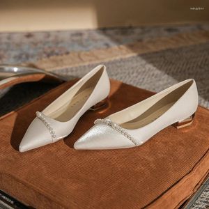 Casual schoenen Wedding Bruids Flats voor vrouwen glijden op comfortabele pompen