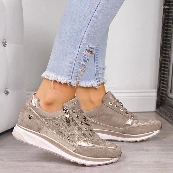 Zapatos casuales de zapatillas para mujeres zapatillas vulcanizan lentejuelas batidos de moda chicas deportivas mujer calzado