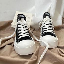 Zapatos informales para mujer, zapatillas altas blancas, lona, deportes, plataforma plana, correr, suela de goma, Anime Simple, coreano, vulcanizado, primavera