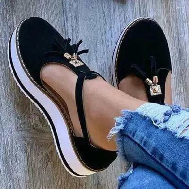 Casual Shoes Women Sandals Summer Flat Platform Heel Fridge Buckle Strap Female For
