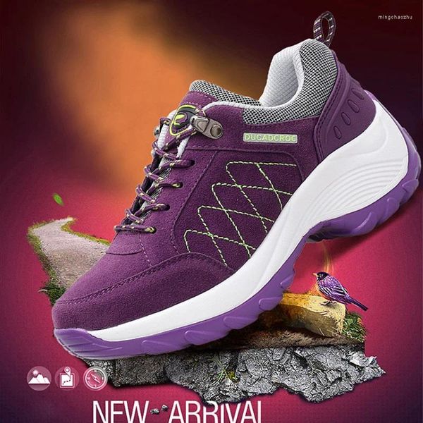 Zapatos informales para mujer, zapatillas deportivas antideslizantes absorbentes de moda para senderismo de montaña, zapatos cómodos 2024 202