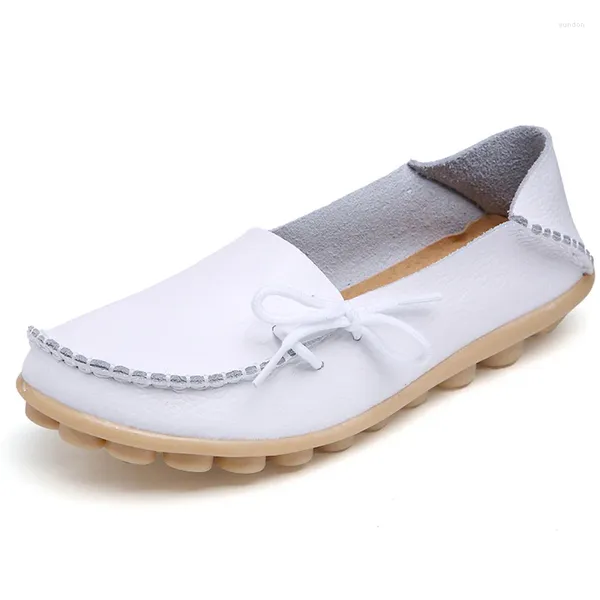 Zapatos casuales para mujeres zapatillas 2024 primavera de verano costura sólida de cuero de cuero suave tela sapato feminino