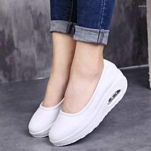 Zapatos casuales para mujeres zapatillas plataforma cojín de aire ortopédico diabético caminata caminata zapatilla de zapatilla damas tonificando rockero