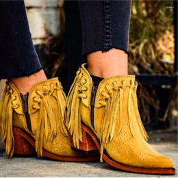 Chaussures décontractées Femmes Marchage des franges Western Western Suede feme