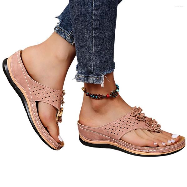 Chaussures décontractées Femmes coincer sandales plage confortable avec une plate-forme de support en arc pour l'été habillé