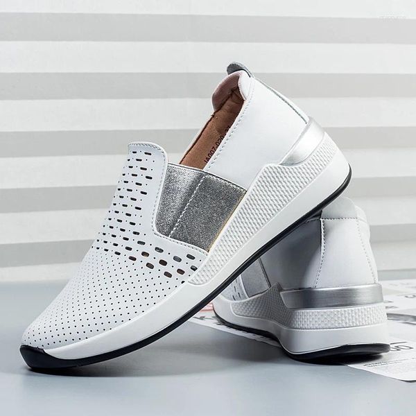 Chaussures décontractées femmes baskets blanches en cuir véritable Sport pour l'athlétisme sans lacet entraînement confortable Air marche Jogging chaussure
