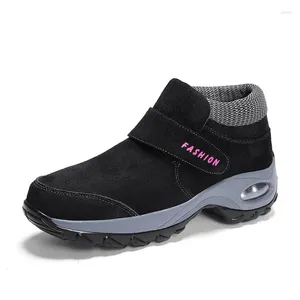 Zapatos informales para mujer, zapatillas de invierno cálidas de felpa antideslizantes, impermeables, para caminar al aire libre, botas de nieve gruesas, zapatos para mujer