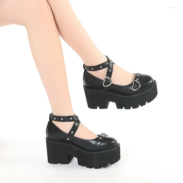 Zapatos informales Plataforma para mujer Mary Jane Strap de tobillo Tisos grues