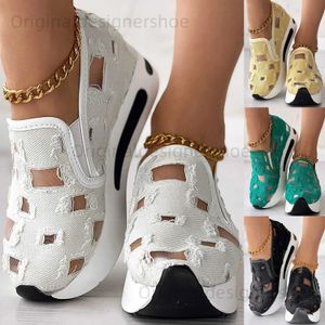 Casual schoenen dames sportschoenen bloemen borduurwerk mesh sportschoenen dames casual en comfortabele hoge hakken t240409