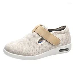 Chaussures décontractées XIHAHA Mode Hommes Femmes Sneaker Couple personnes âgées élargir Slip sur chaussure de marche orthopédique diabétique coussin d'air mâle