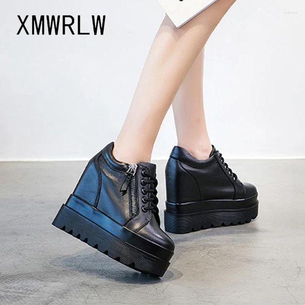 Chaussures décontractées xmwrlw baskets chunky pour femmes automne super hautes plate-forme féminine non glissée 2024 noir