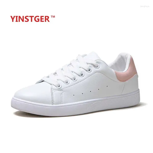 Zapatos casuales YINSTGER zapatillas de deporte blancas de verano para mujer estilo de moda suela de goma plana deporte transpirable