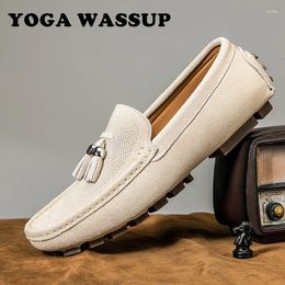 Chaussures décontractées Yoga Wassup-Men's Leather Luxury Logs Style Fashionable Good pour conduire une marque paresseuse confortable
