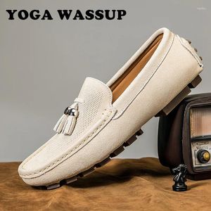 Chaussures décontractées Yoga Wassup-Men's Leather Luxury Logs Style Fashionable Good pour conduire une marque paresseuse confortable