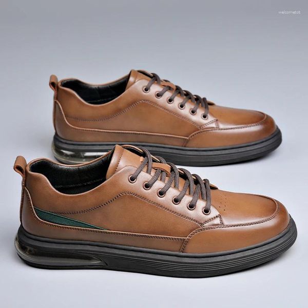 Zapatos informales Yominior primavera otoño hombres cuero moda británica transpirable mocasines reales zapatillas de diseñador de lujo plataforma