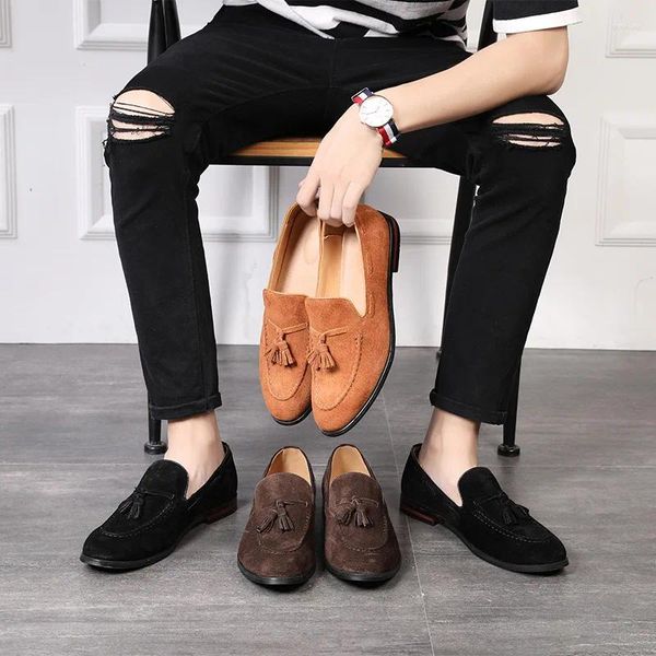 Zapatos casuales Zapatos Hombres Hombres Zapato 2024 Autumn de cuero británico Allmatch Handsome Hairstylist Elevated Social