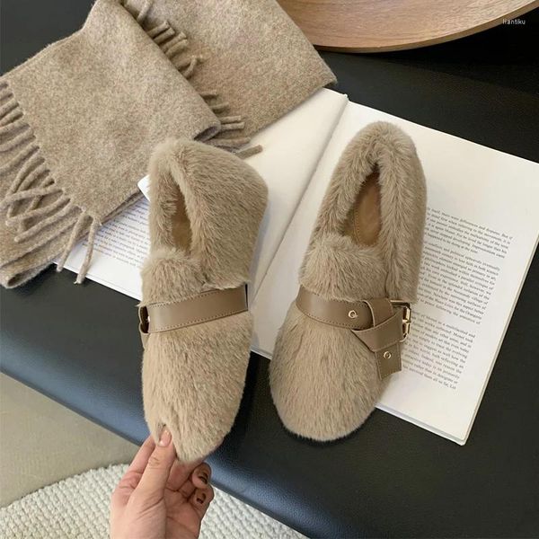 Chaussures décontractées ZOOKERLIN hiver rétro femmes neige chaud daim cuir paresseux mocassins bottes femme dame femme appartements Botas Mujer pompe