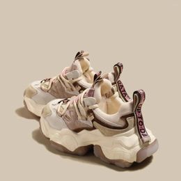 Casual schoenen zr dagboek sneakers vrouwen lucht gaas zieke zool ronde teen veter gemengde kleuren lente dames handgemaakt