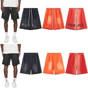 Shorts décontractés pour hommes lettres de mode imprimer vintage lavage de cinq minutes pantalon plus taille hip hop plage short