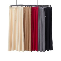 Casual Skirt Womens Herfst en Winter Gebreide Womens Lange Dames Grote Size Enkle Full Lace-Up 210420