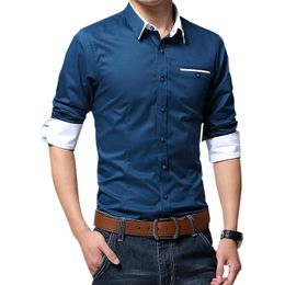 Casual Sociale Formeel overhemd Mannen lange Mouwen Business Slim Office Shirt mannelijk Katoen Heren Overhemd wit 3XL 5XL 240117