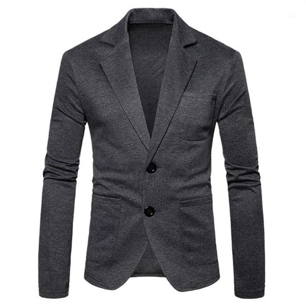 Décontracté solide Blazer veste pour hommes 2019 affaires décontracté col rabattu basique hommes blazers veste manteau blaser masculino1282w