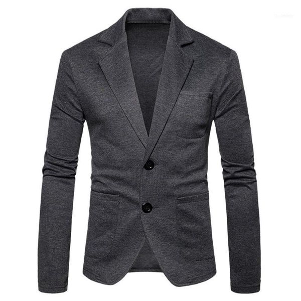 Casual Solid Blazer Veste Pour Hommes Nice Business Col Rabattu Basic Mens Blazers Manteau Blaser Masculino1