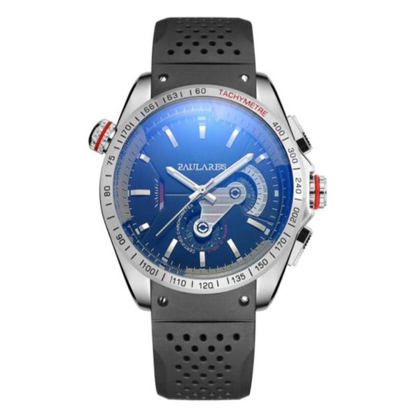 Casual Sport Mens Watchs Mécanical Automatic Clock Subdial Work Chronograph Watch Silicone Watchband Lifestyle Imperproof Pilot 9212443