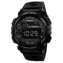 Casual sport heren horloges rubber waterdichte led digitale date militaire sport fitness quartz pols horloge alarm digitale smartwatch