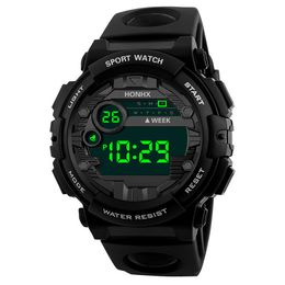 Casual Sport Heren Horloges Rubber Waterdicht Led Digitale Datum Militaire Sport Fitness Quartz Polshorloge Alarm Digitale Smartwatch