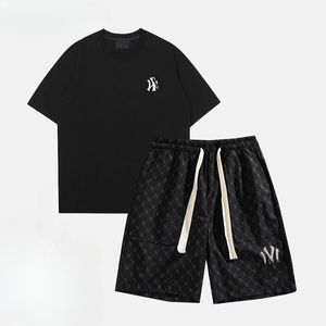 Casual sportpak Mens Heren Zomer korte mouwen tweedelige set met shorts borduurwerk Trend Yankees-kleding