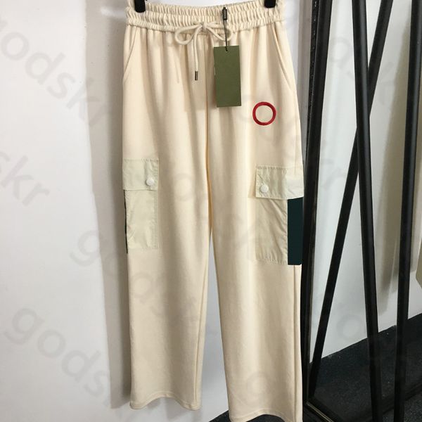 Pantalones de chándal de raya informal para mujer, pantalones deportivos de cintura elástica de diseñador, pantalones de pierna ancha de talle alto, pantalones estampados