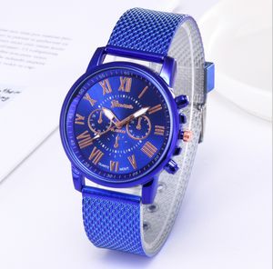 Style décontracté SHSHD marque genève cwp hommes montre Double couche montres à Quartz en plastique souple maille ceinture montres simples