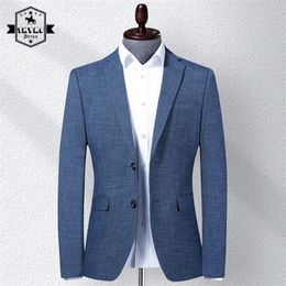 Costume décontracté vestes Blazer pour hommes de mariage bleu coupe ajustée vêtements d'extérieur surdimensionnés blazers à simple boutonnage élégant manteaux de luxe coréen 220801
