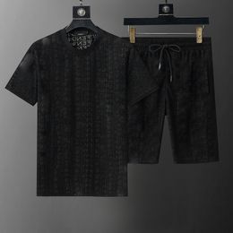 Traje informal para hombres PITRO Moda Summer Sportwear Crew Camiseta de mangas de mangas cortas+pantalones cortos 2 opción de color M-3xl de alta calidad