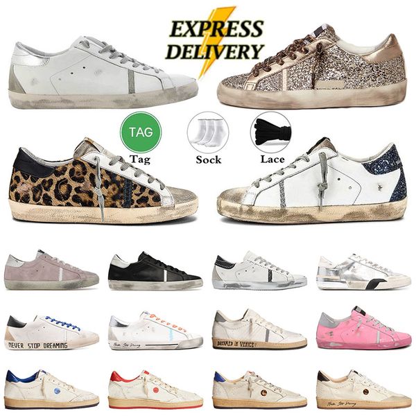 Chaussures superstar décontractées Golden Super Designer Shoes Star Italie Brand Brand Sneakers Super Star Luxury Dirtys Sequin White Do-Old Dirty Outdoor Sports Chaussures Taille 35-46