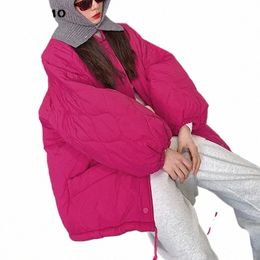 Casual Sweet LG Sleeve plies Parkas à poitrine simple 2023 Femmes d'hiver Veste de vêtements d'extérieur lâche Trop Tople Coll Coll épais M4WB # #