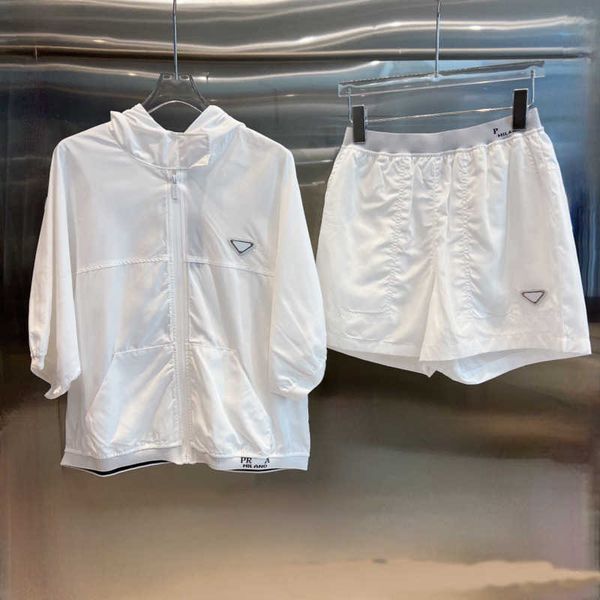 Survêtements décontractés designer vêtements de protection solaire femmes cardigan veste manteau à glissière shorts ensemble costume de sport de marque de luxe