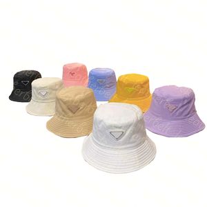 7 kleuren Casual Triangle Badge Fisherman Hat brede rand Visor Caps Candy kleur emmer hoed lente herfst zon hoeden voor unisex