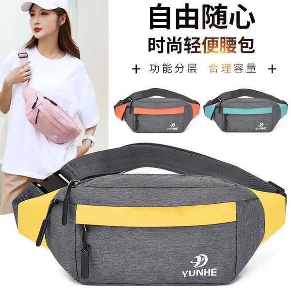 Casual Waist Bags Nouveau sac de taille en tissu Oxford mode coréenne sac de poitrine Simple pour hommes et femmes Sports de plein air sac de messager à bandoulière unique