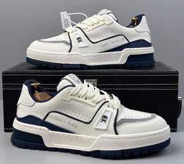 Casual Walking Party Fashion Designer White Men Chaussures de confort Lace Up Up Breathable Sport épais Bottom Leisure Driving Shoe