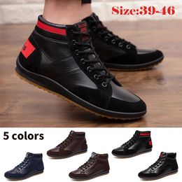 Chaussures de marche décontractées Travail de qualité imperméable Haute 957 Men de confort extérieur pour hommes Loafers PU plus taille 39-46 mâle 620 85