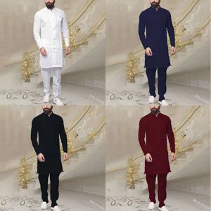 Casual wangcai01 shirts wepbel moslim mode heren kaftan gewaden vintage lang seve linnen button shirt islamitische abaya kleding voor mannen plus size s ~ 5xl 0213H23