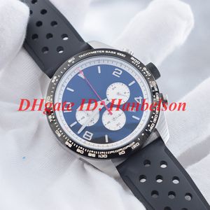 Casual Horloges Multifunctionele Stopwatch Quartz Chronograph Beweging Roestvrijstalen Case Zwart Bezel Rubberen Strap 118488 Polshorloge