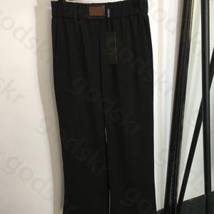 Pantalon décontracté à jambes larges pour femmes, taille élastique, ample, droit, marque de styliste, fermeture éclair, lettre imprimée, survêtement